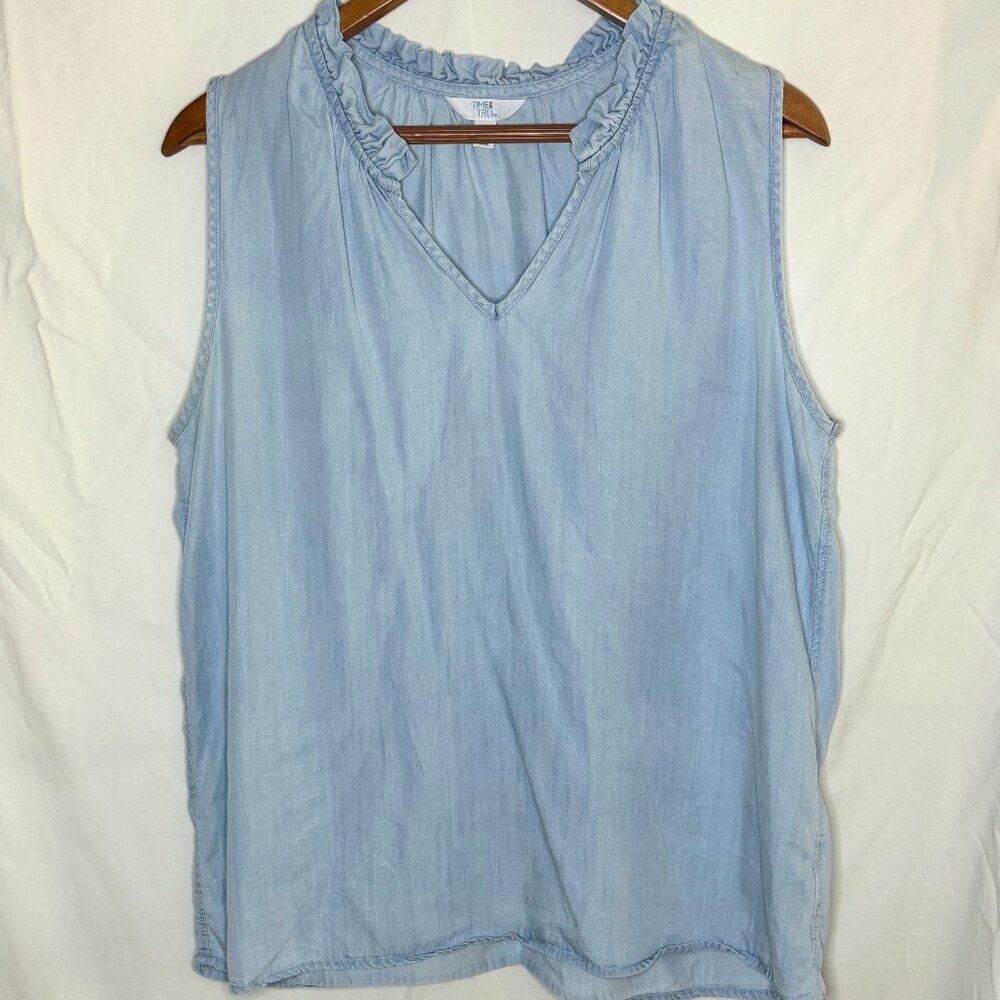 Time and Tru Denim-Look Tank Top